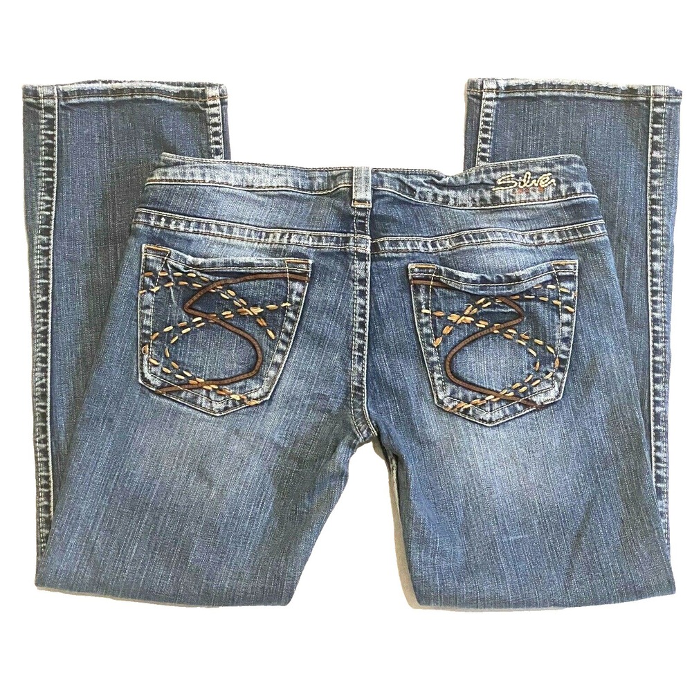 Silver Jeans Womens Jeans 32x25 Frances Capri Stretch Blue